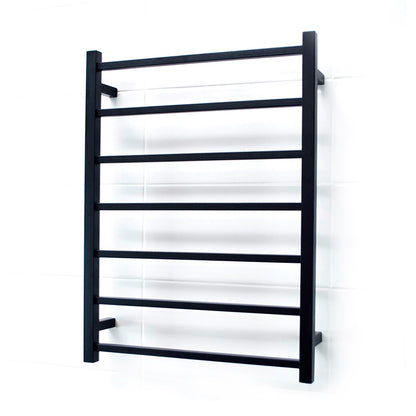 Black 600 x 800mm Squ Heated Towel Rail RIGHT