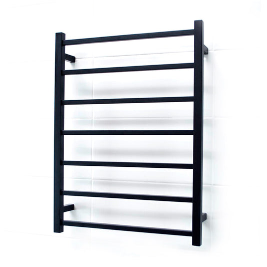Black 600 x 800mm Squ Heated Towel Rail RIGHT