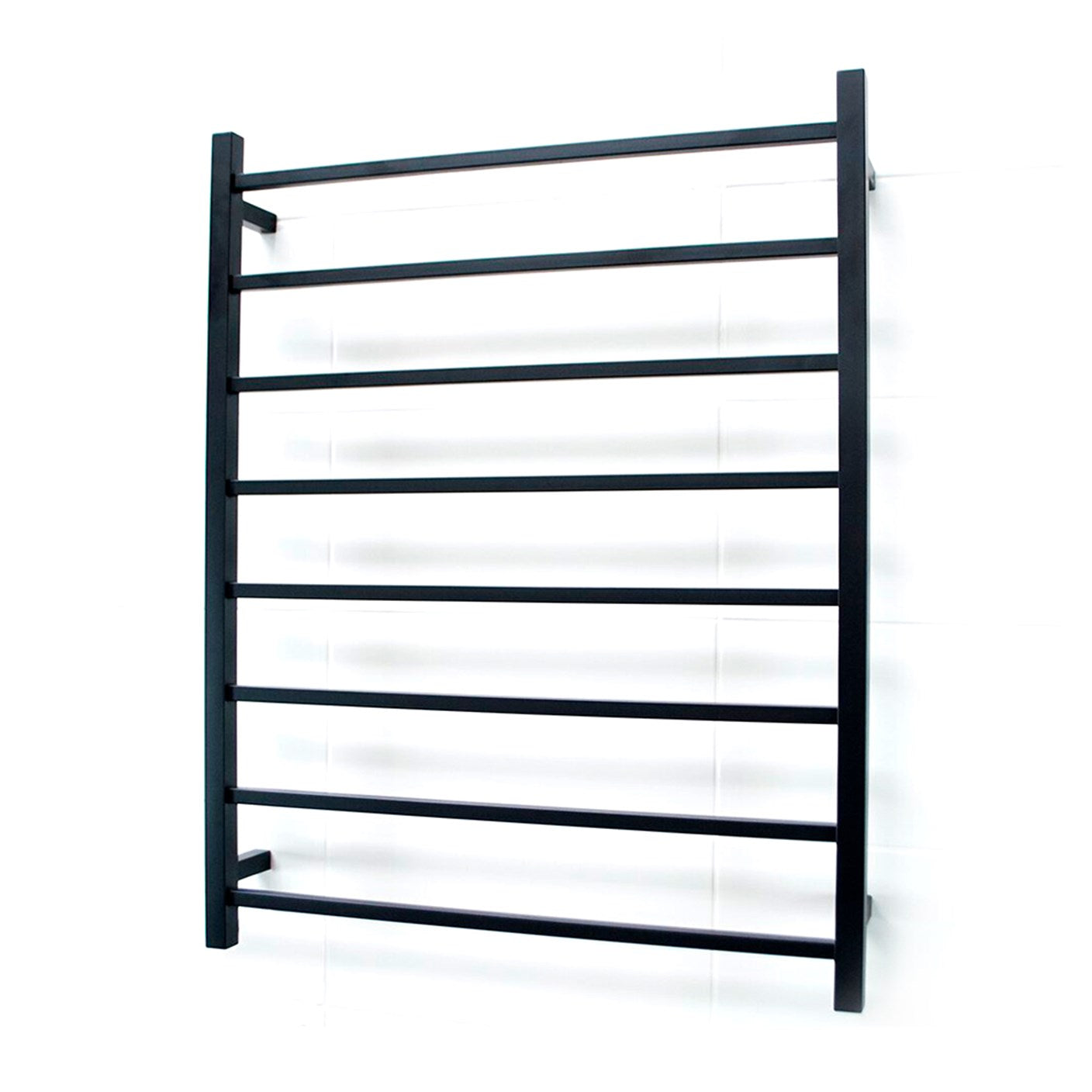 Black 800 x 1000mm Squ Heated Towel Rail RIGHT
