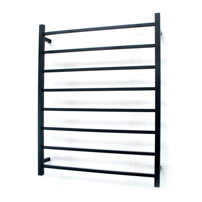 Black 800 x 1000mm Squ Heated Towel Rail RIGHT