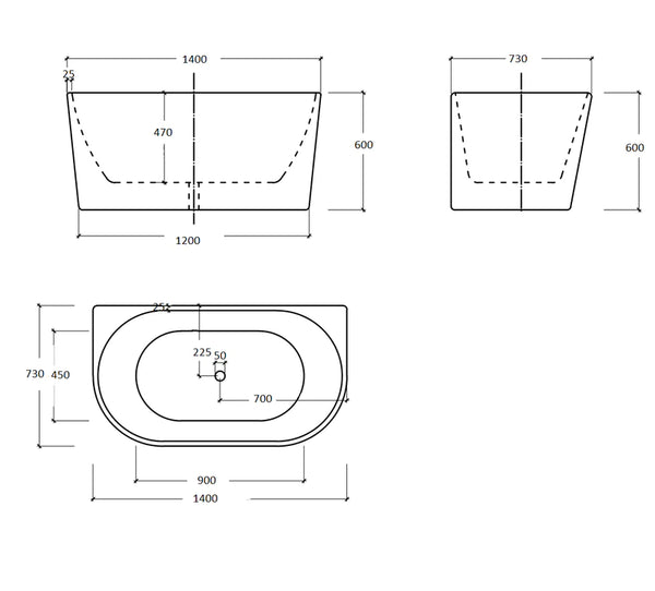 Auris btw 1700mm (matte white)