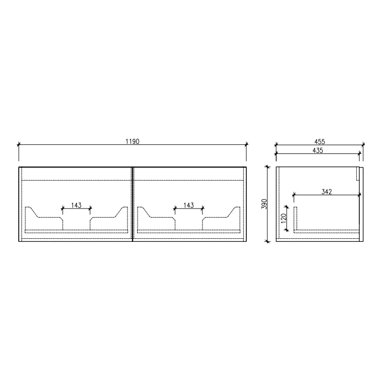 Cicero 1200x460x405mm Natural Oak