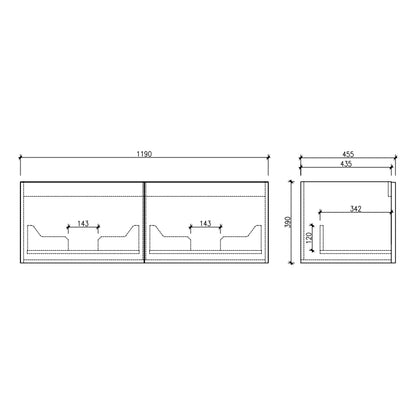 Cicero 1500x460x405mm Walnut