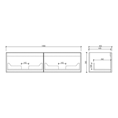 Cicero 1500x460x405mm Natural Oak