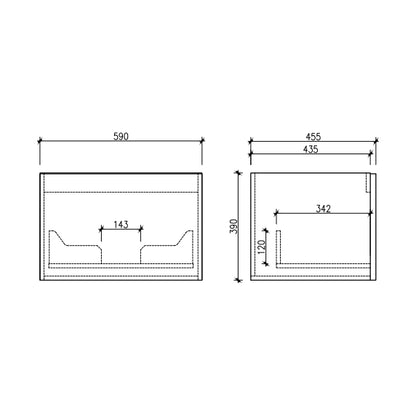 Cicero 600x460x405mm Walnut