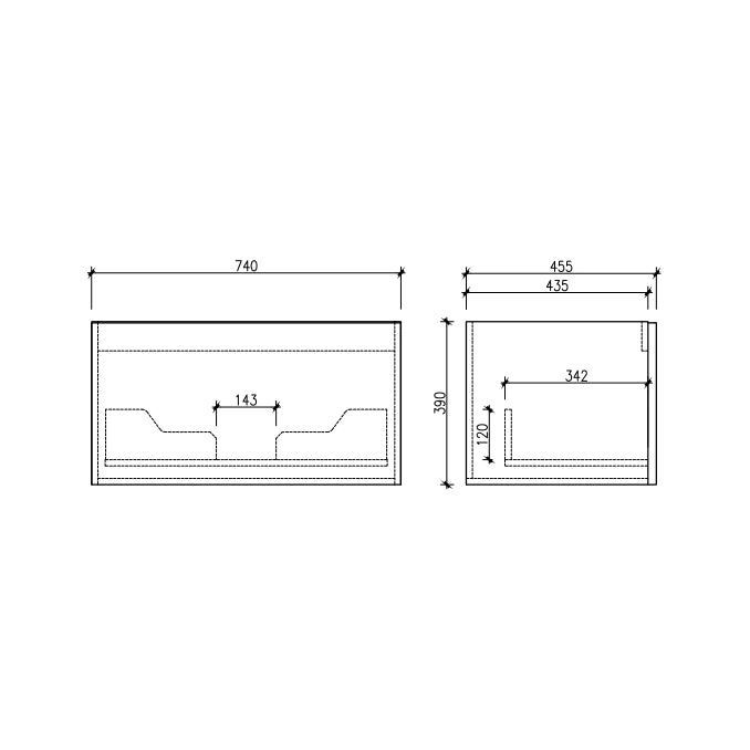 Cicero 750x460x405mm Natural Oak
