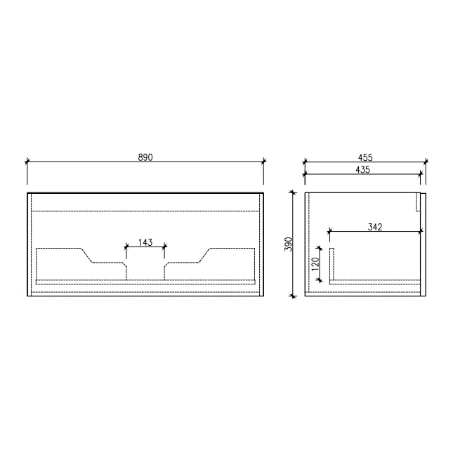 Cicero 900x460x405mm Natural Oak
