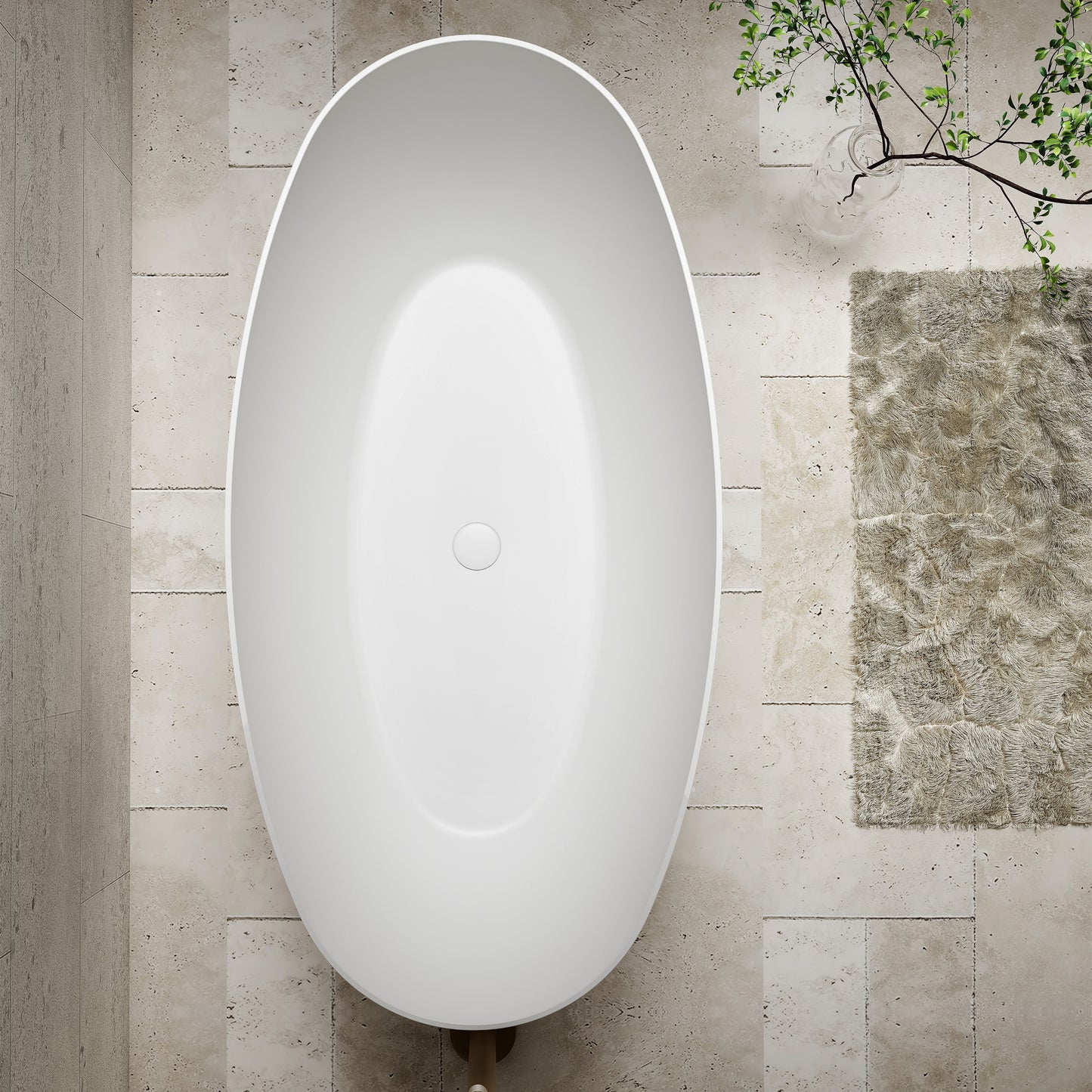 Egg shell bath 1500mm (matte white)