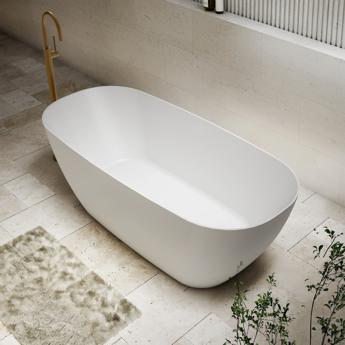 Rec slimline bath 1700mm (matte white)