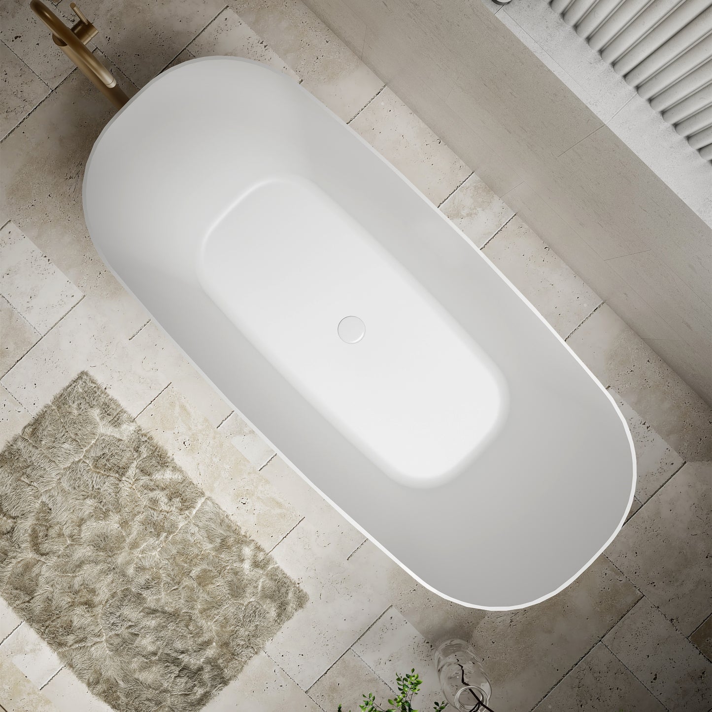 Rec slimline bath 1700mm (gloss white)