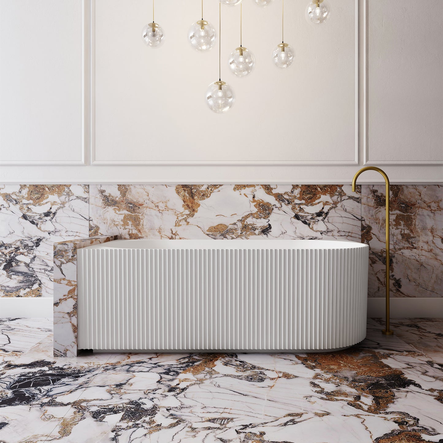 V-groove 1500mm left hand corner (matte white)