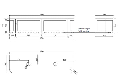 Westminster 1800x500x390mm Emerald Green