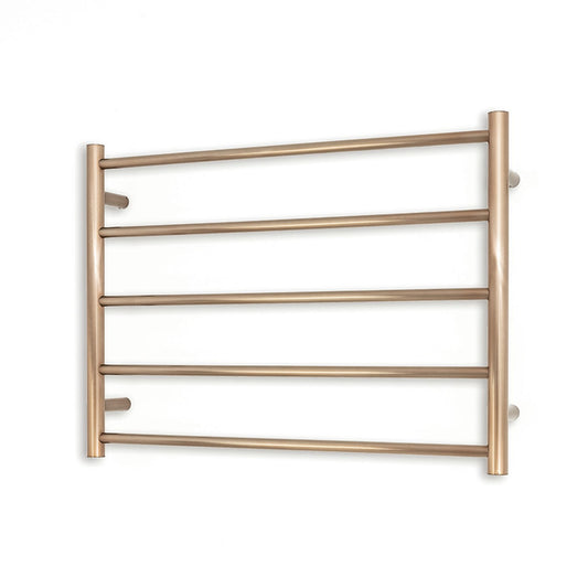 Champagne 750 x 550mm Rnd Heated Towel Rail LEFT