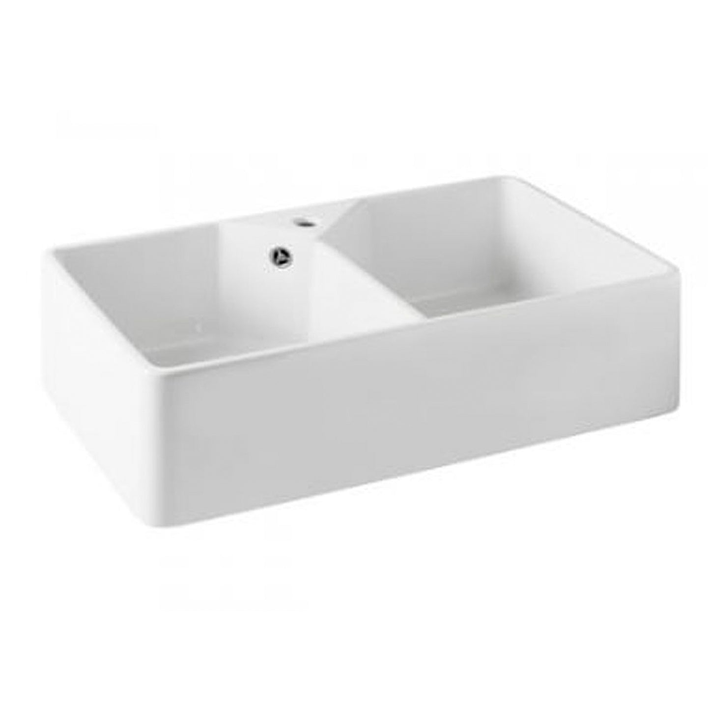 Chester 80x50 1TH Double Bowl Fireclay Sink (Overflow)