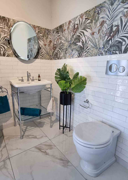 Claremont Floor Mounted Pan, Antique Brass Hinges, Seat And Pan Bend