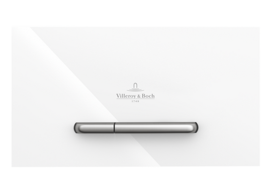 ViConnect M300 Flush Plate Glossy White Glass | Satin Button