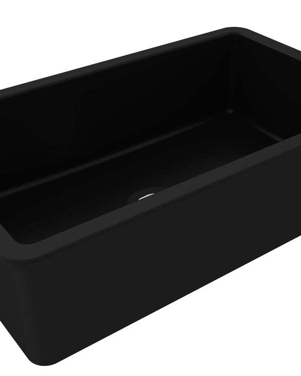 KIT - Cuisine 81x48 Inset / Undermount Fireclay Sink - Matte Black