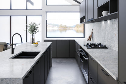 Cuisine 81 x 49 Double Bowl Inset / Undermount Fine Fireclay Sink - Matte Black