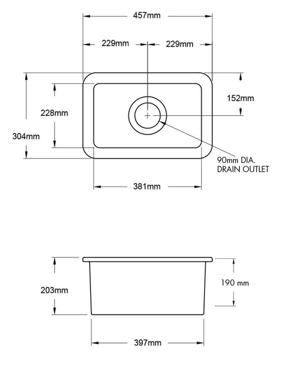 KIT - Cuisine 30x46 Inset / Undermount Fireclay Sink - Matte Black