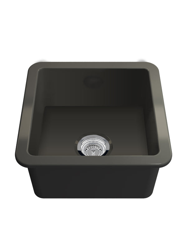 Cuisine 46x46 Inset / Undermount Fireclay Sink - Matte Black