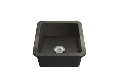 Cuisine 46x46 Inset / Undermount Fireclay Sink - Matte Black