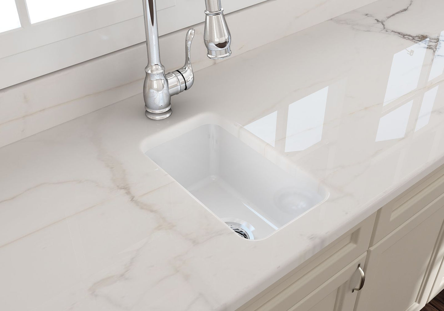 Cuisine 30x46 Inset / Undermount Fireclay Sink - Matte White