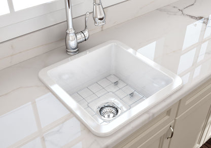 Cuisine 46x46 Inset / Undermount Fireclay Sink with Overflow