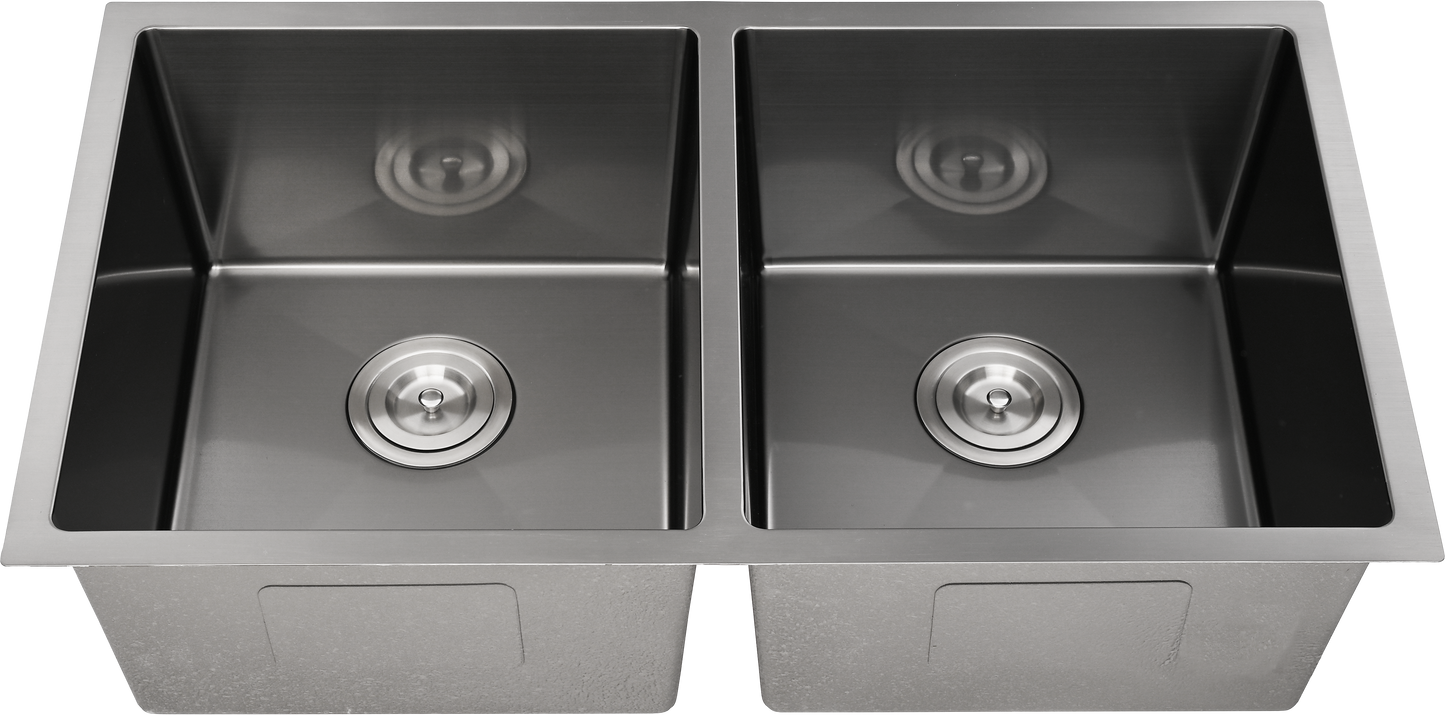 Kliff Hand Made PVD Stainless Steel Double Bowl Sink LK-SDK-775