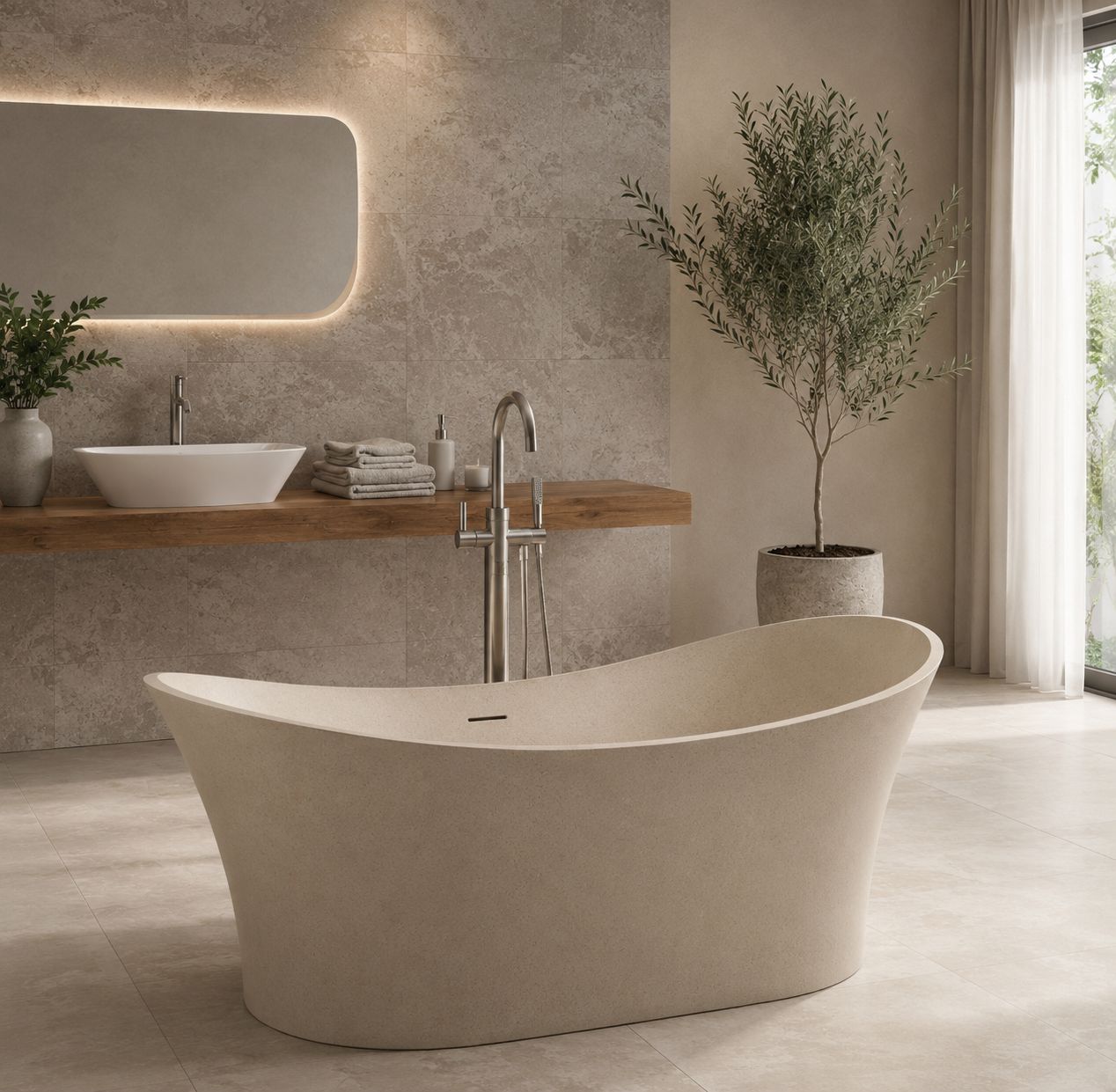 Pietra Bianca Crown Freestanding Bath Tub (PB4020)