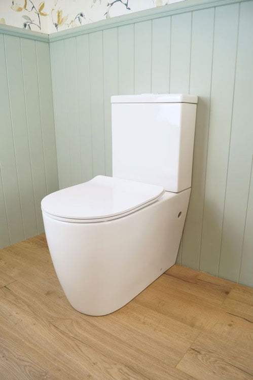 Narva Rimless Back to Wall Toilet Suite with Thick Seat