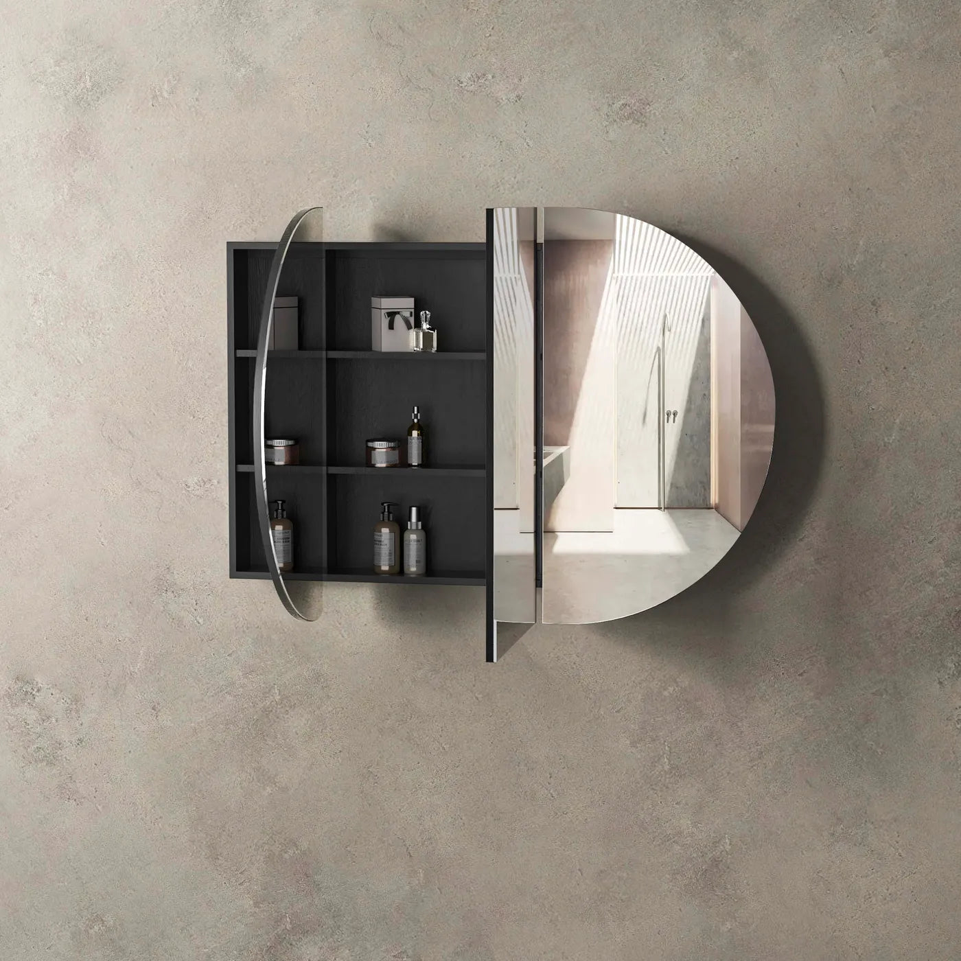 Bondi 1500x900 Black Oak Shaving Cabinet