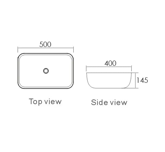 Artis Square 500x400x145 Gloss White Basin