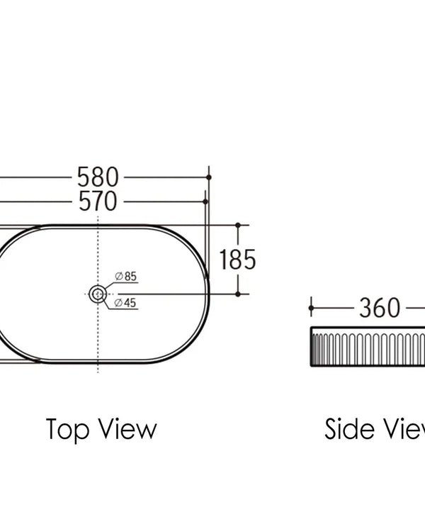 Kensington Oval 580x360x120 Matte Pink Basin