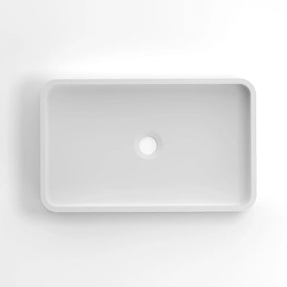 Hudson Square 520x320x120 Concrete Fluted White Basin