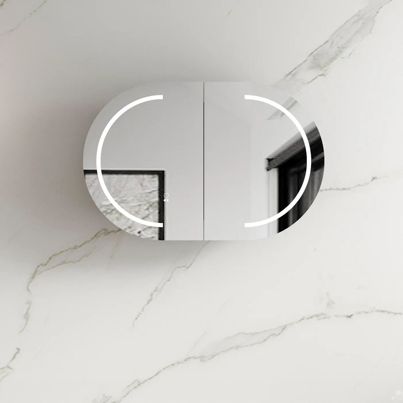 LED Bondi 900x600 White Shaving Cabinet