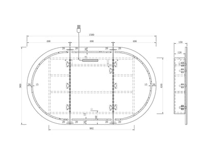 LED Bondi 1500x900 White Shaving Cabinet