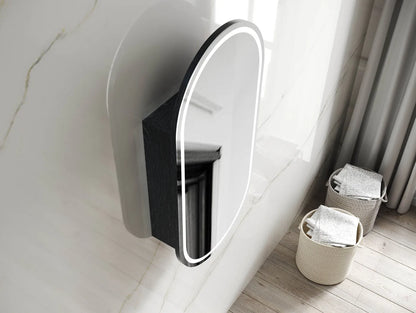 LED Noosa 900x450 Black Oak Shaving Cabinet