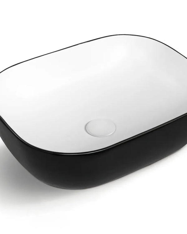 Artis Square 500x400x145 Matte Black & Gloss White Basin