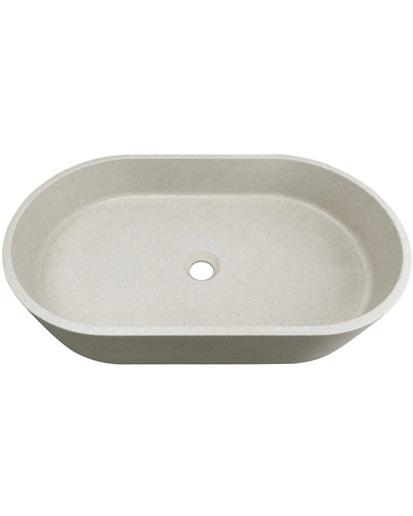 Clayton Oval 600x350x120 Concrete Linen Basin