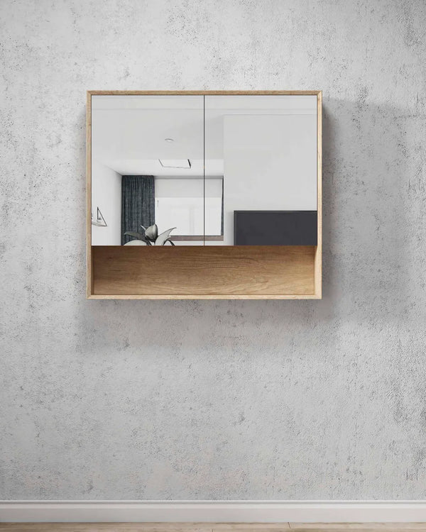 Byron 900x800 Natural Oak Shaving Cabinet