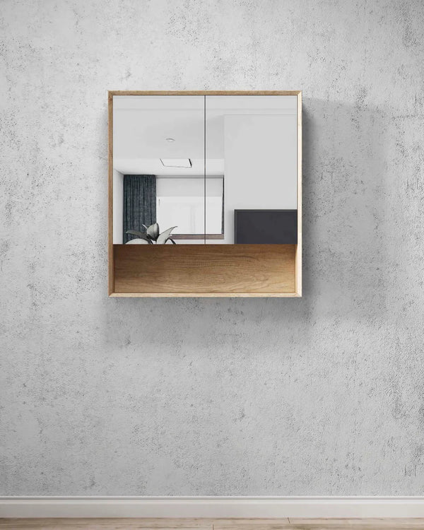 Byron 750x800 Natural Oak Shaving Cabinet