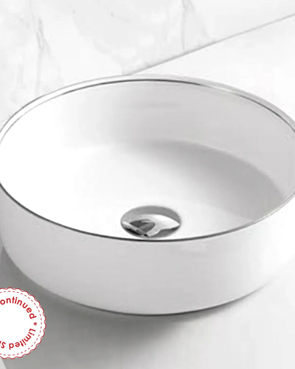 Artis 88 355x355x120 Gloss White With Silver Ring Basin