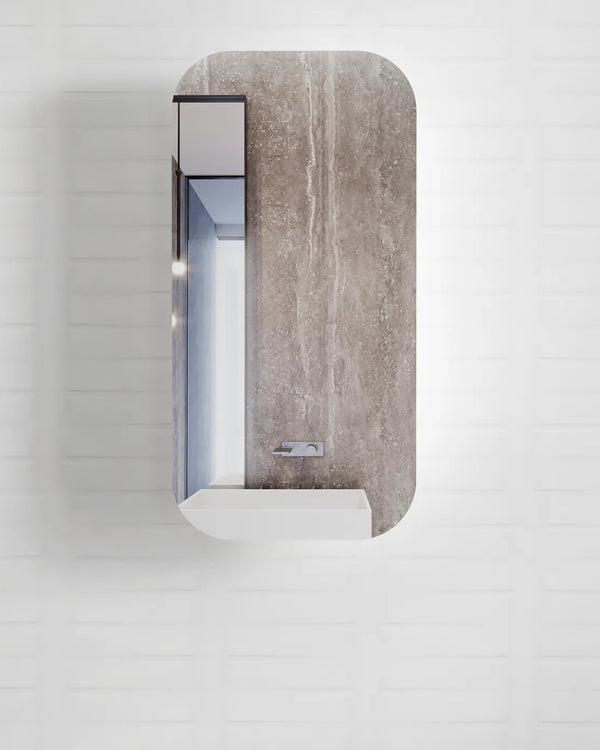 Newport 900x450 White Shaving Cabinet