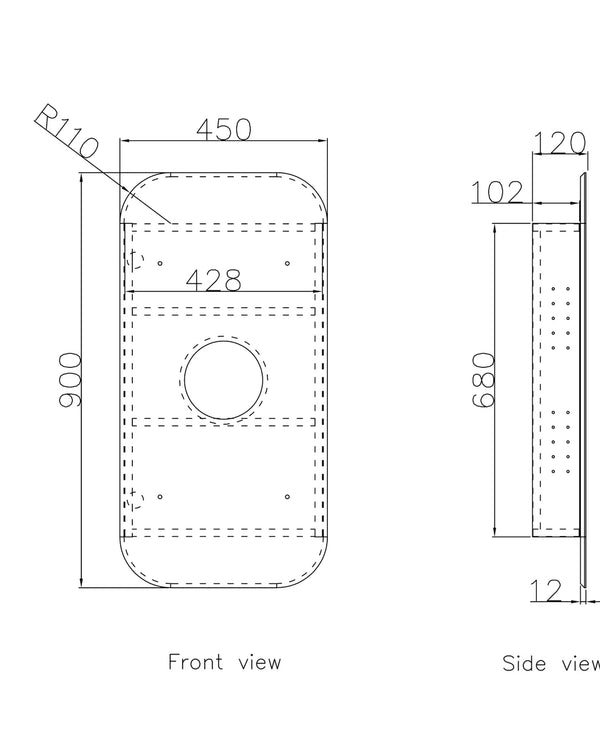 Newport 900x450 White Shaving Cabinet