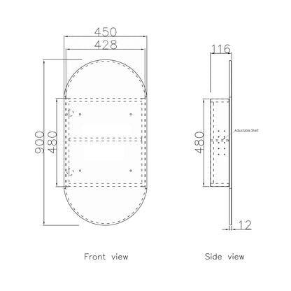 Noosa 900x450 Natural Oak Shaving Cabinet