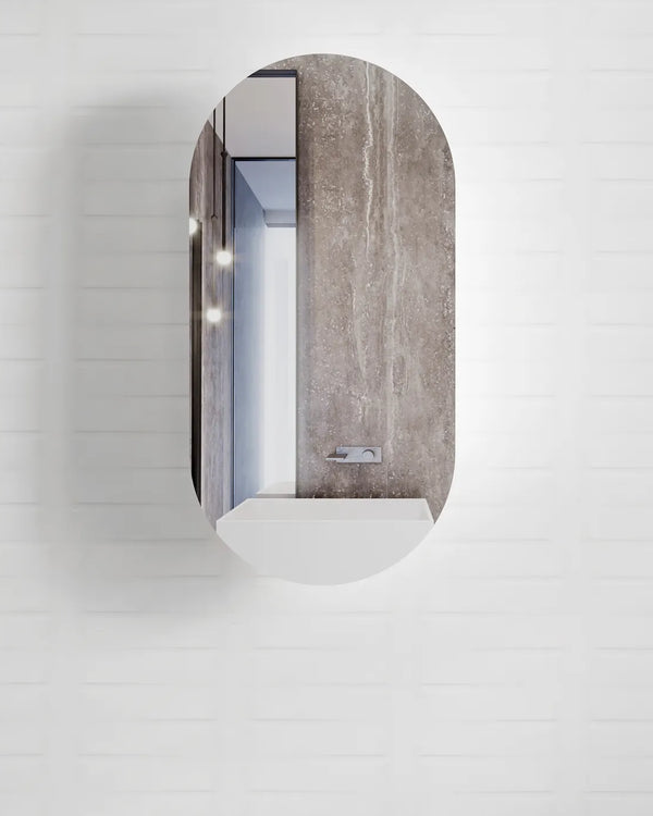 Noosa 900x450 White Shaving Cabinet