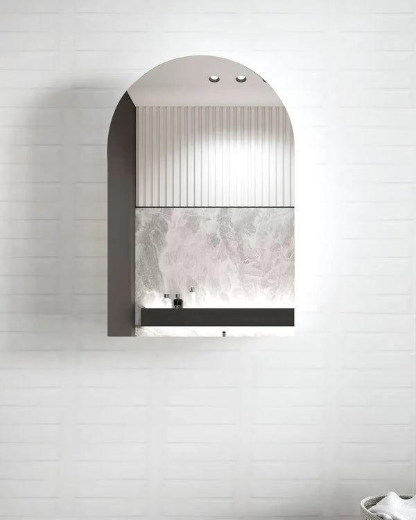 Archie 900mm Black Oak Shaving Cabinet