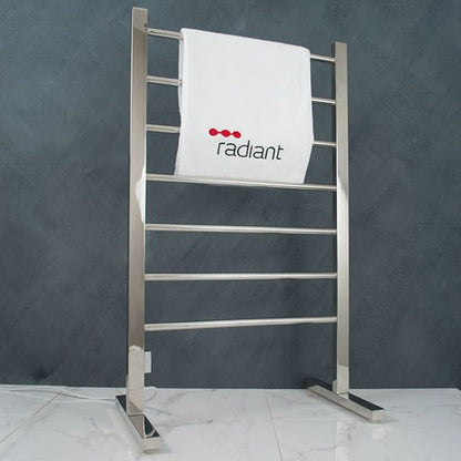 Polished 600 x 1000mm Free Standing Heated Towel Rail