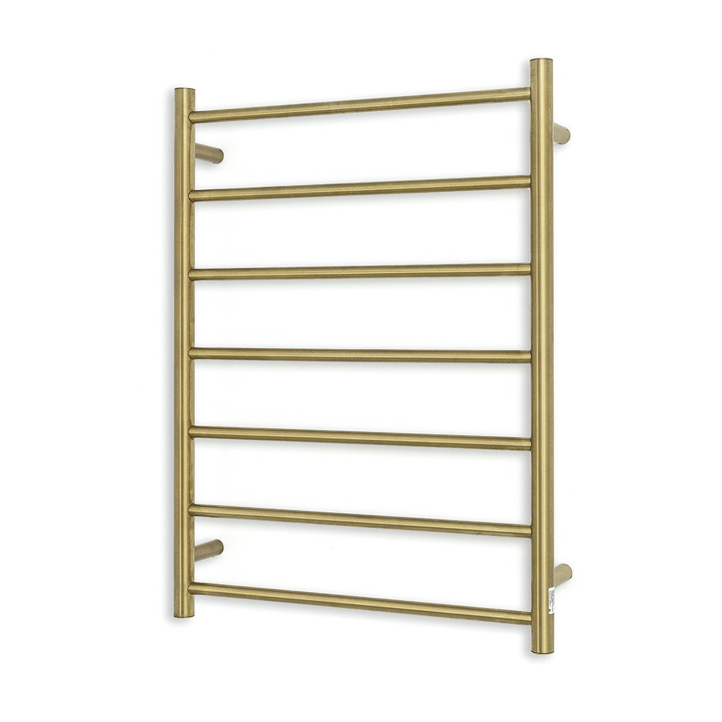 Brushed Gold 600 x 800mm Rnd Heated Towel Rail LEFT