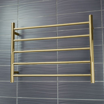 Brushed Gold 750 x 550mm Rnd Heated Towel Rail RIGHT